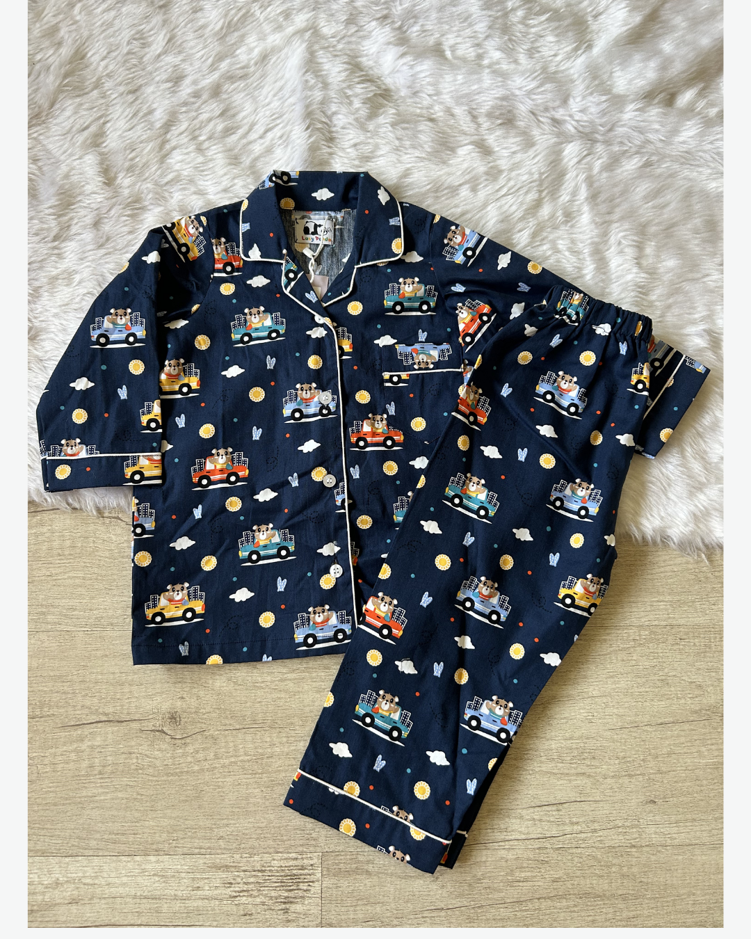 Little Driver Navy Nightsuit Set