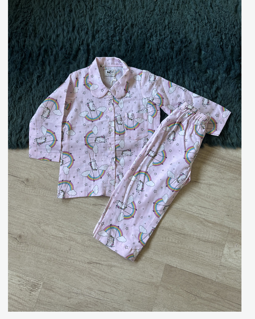 Kids Unicorn Rainbow Cotton Nightsuit