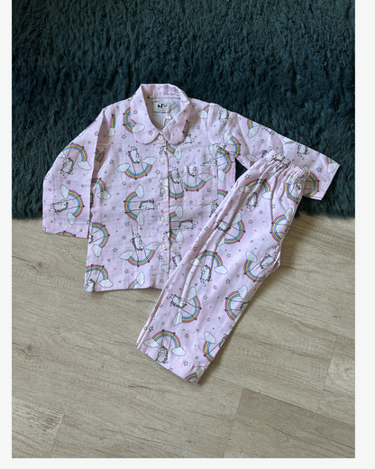 Kids Unicorn Rainbow Cotton Nightsuit