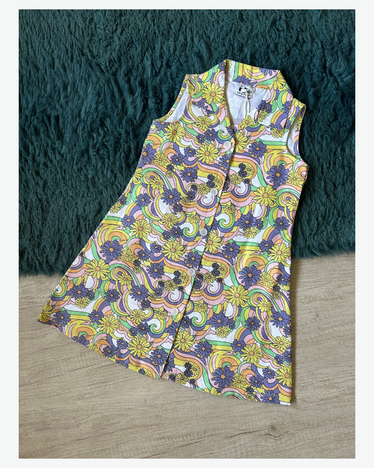 Groovy Daisy Denim Dress 🌈