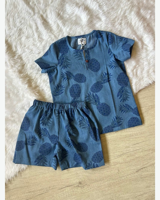 Cotton Denim Pineapple Coord Set